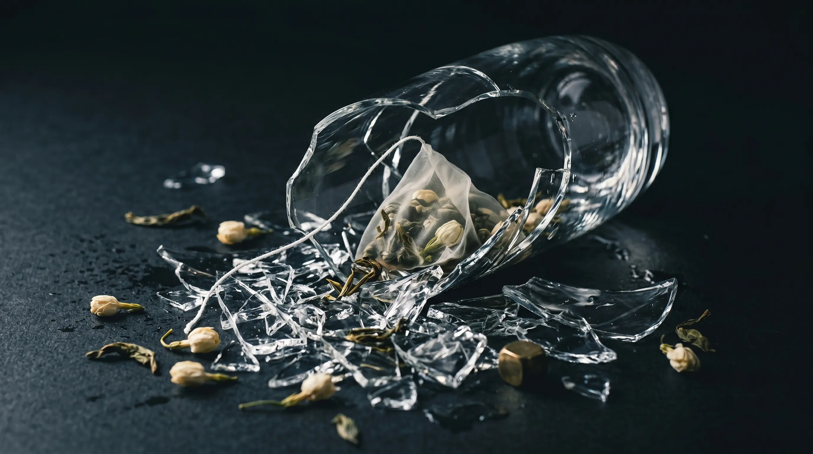 Glass gave first. The bag held.